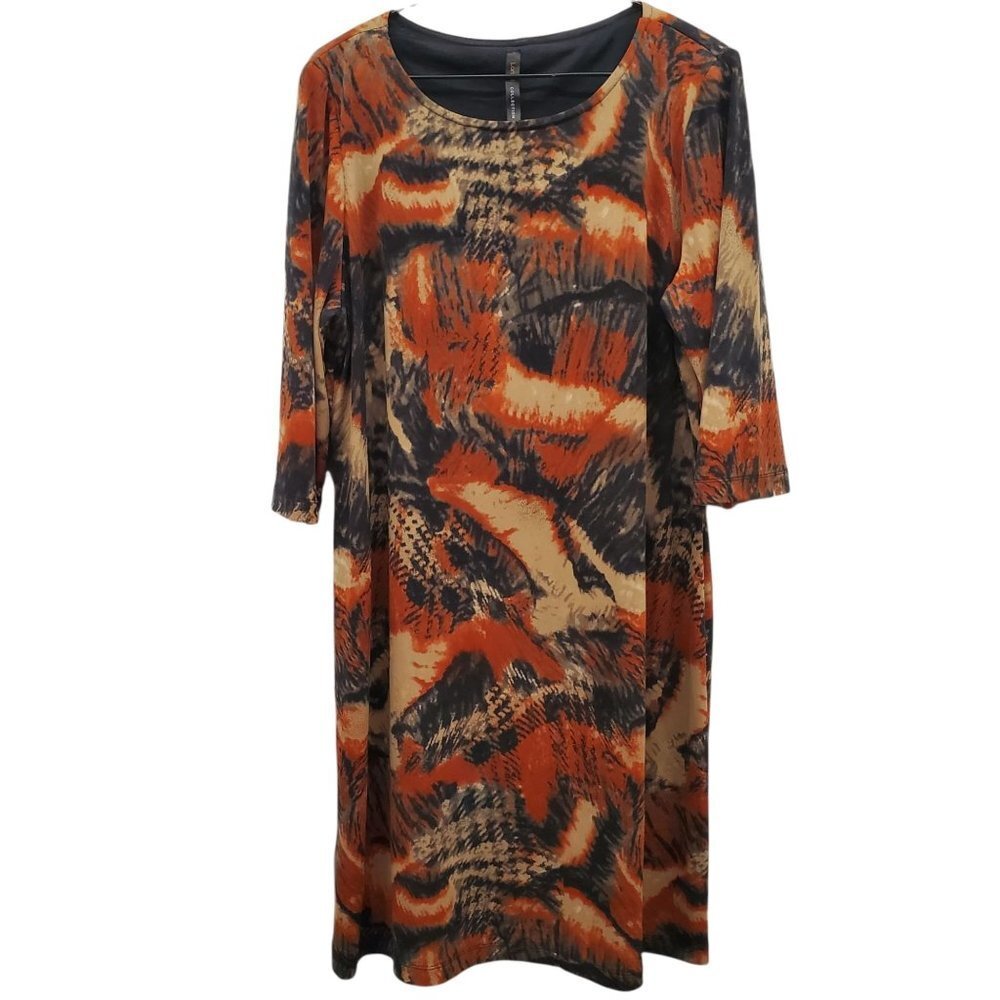 Lori M Collection Abstract Pattern Style Dress